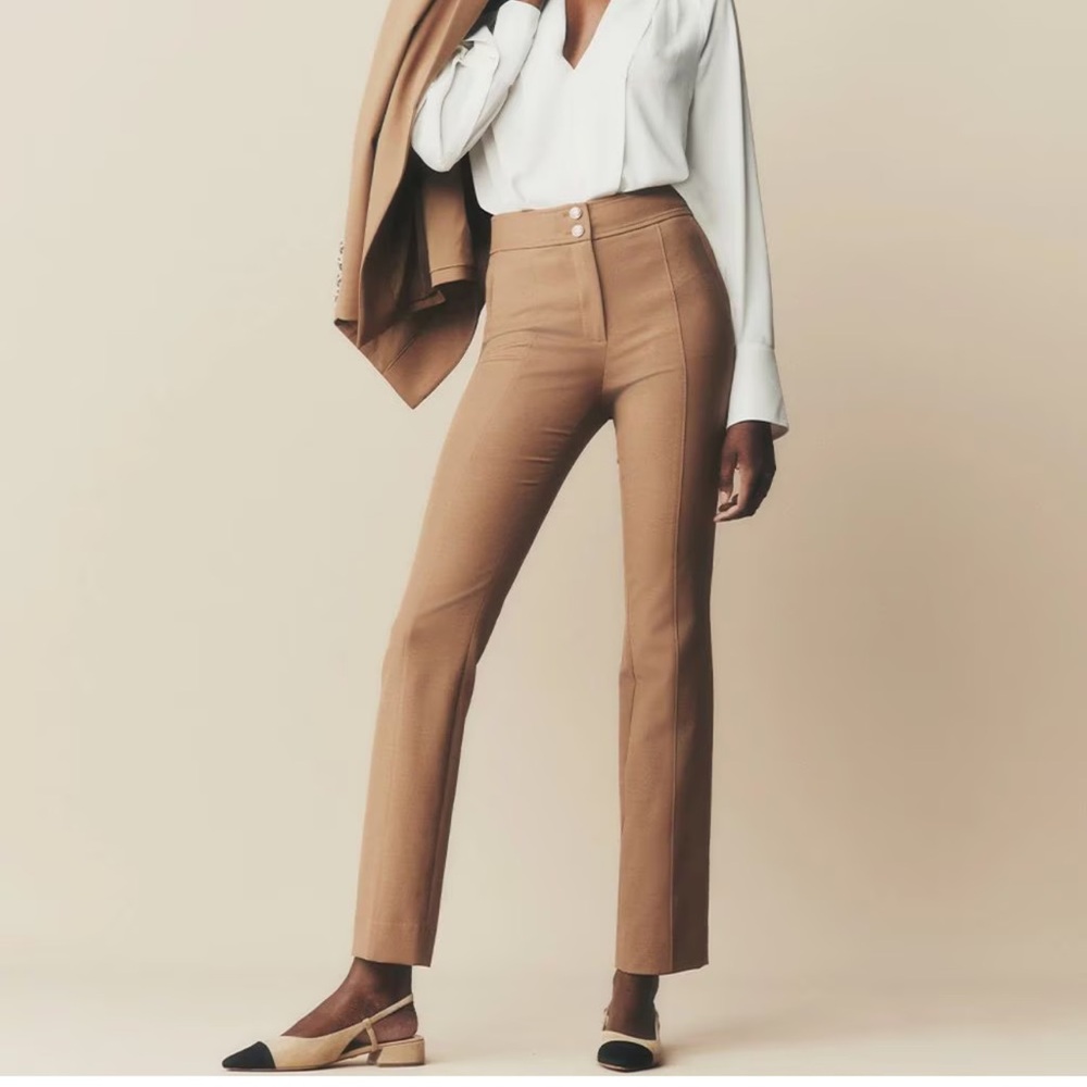 White House Black Market Camel High-Rise Ankle Pants